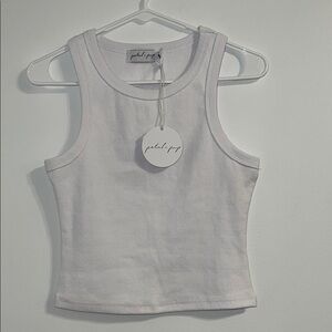 Petal and Pup White Tank Top